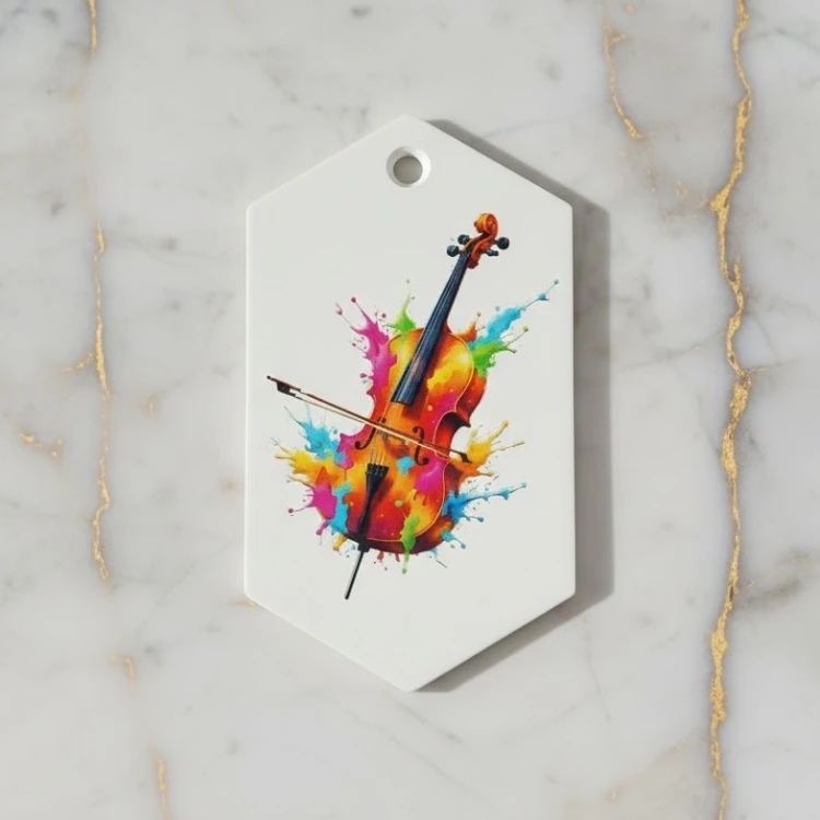 Viyolonsel Figürlü Dekoratif Masa Üstü Obje