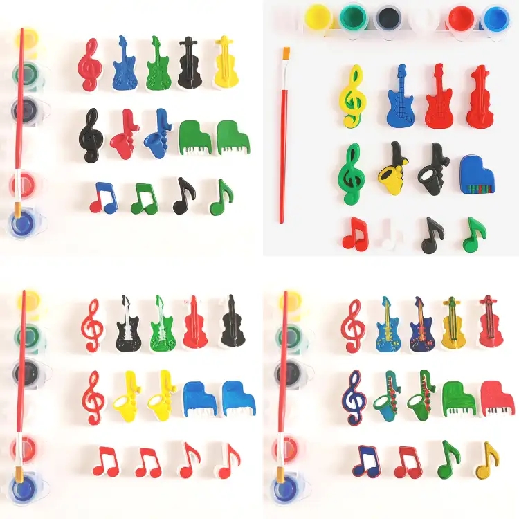 Yeni Müzik Aletleri ve Notalar Boyama Seti