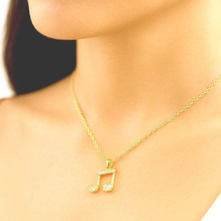 Zirkon Taşlı iki 8’lik Zarif Nota Kolye