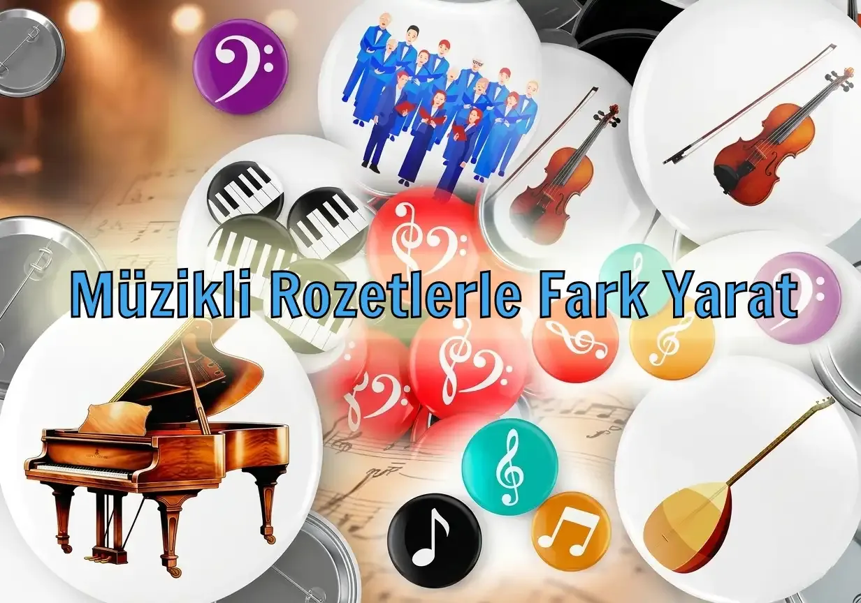 Müzikli ve Notalı Rozetler